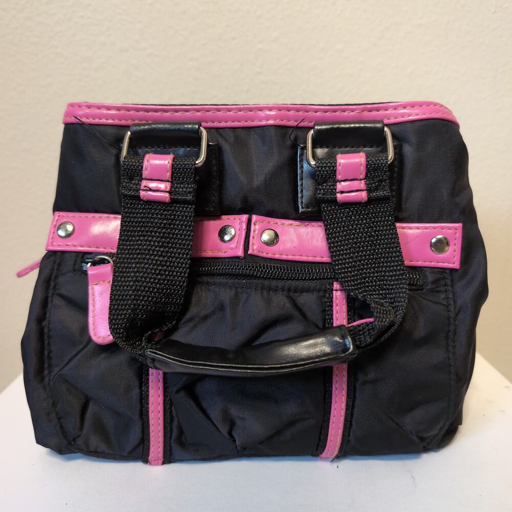 Two Tone Nylon Mini Handbag Y2k